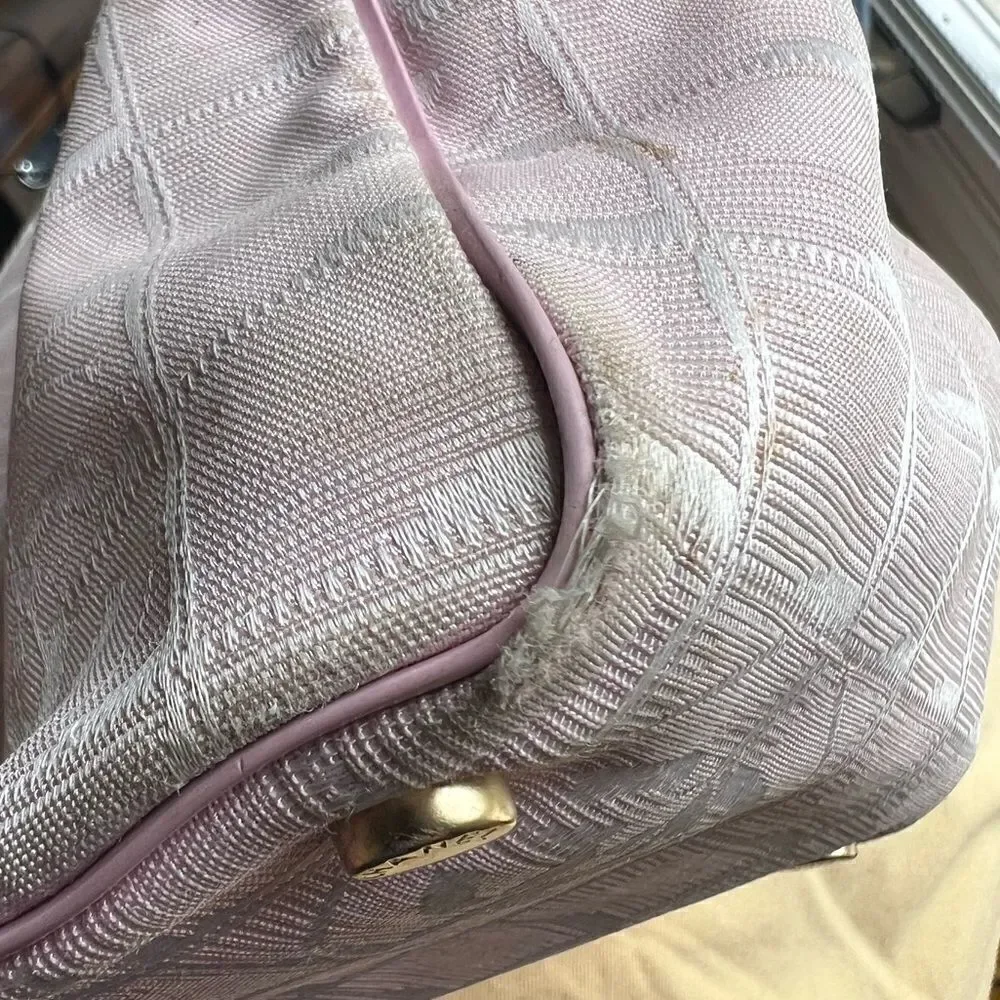 AUTH CHANEL PINK CLOTH TOTE BAG